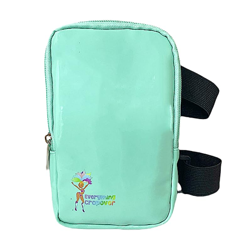 Glossy Thigh Bag | Carnival Leg Harness for Women | Outdoor Waist Pouch | J'ouvert Travel Leg Pack with Adjustable Straps | Mint Green - color: Mint Green