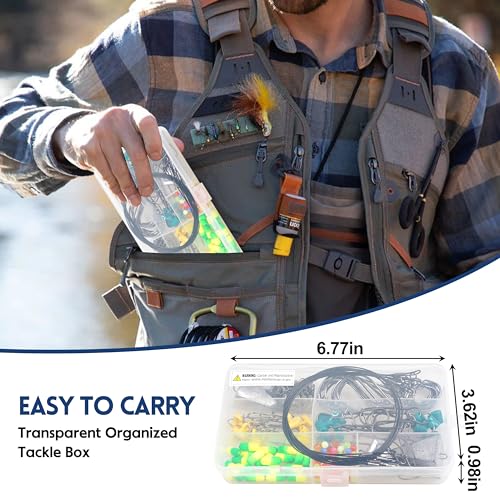 129pcs Surf Fishing Tackle Kit Fish Finder Rig Surf Fishing Rigs Include Pyramid Sinker Weights Sinker Slider Wire Leaders Hooks Swivels Beads Foam Floats Saltwater Fishing Accessories