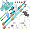 Kids Fishing Pole, Portable Telescopic Kids Fishing Poles for Boys Girls Youth, Fishing Rod and Reel Combo - color: Turquoise+Mint Blue