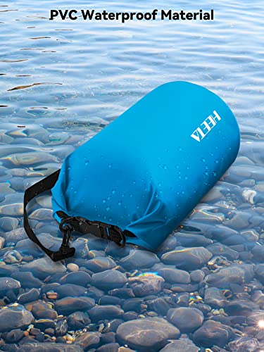 HEETA Waterproof Dry Bag for Women Men, 5L/10L/20L/30L/40L Roll Top Lightweight Dry Storage Bag Backpack with Emergency Whistle for Travel, Kayaking, Boating, Camping, Beach, Cruise Ship Essentials - color: Blue, size: 5L
