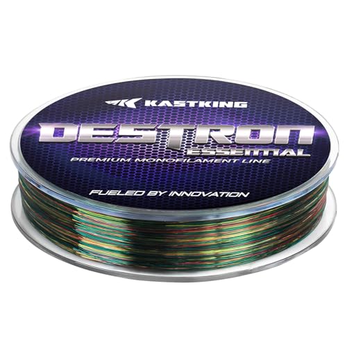 KastKing Destron Essential Monofilament Fishing Line, Advanced Polymer Coating for High Abrasion Resistance, Super Smooth, High Strength, Low Memory Mono Line, Fresh and Saltwater Fishing - color: Chaos Camo, size: 8LB(300 Yds)