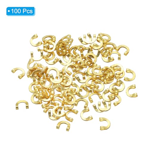 PATIKIL Fishing Spinner Clevis, Easy Spin U-Shaped Brass Links for Lure Fishing Spoon Spinnerbait Inline Parts Accessory - color: Gold Tone, size: 0.17"