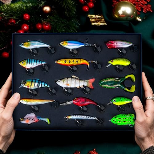 Fishing Lures Kit for Bass, 15PCS Swimbaits Crankbaits Fishing Tackle Set | Bass Fishing Lure Kit, Multi Jointed Swimbaits and Soft Baits for Trout Pike Freshwater Fishing - style: Hard /Soft Bait 1