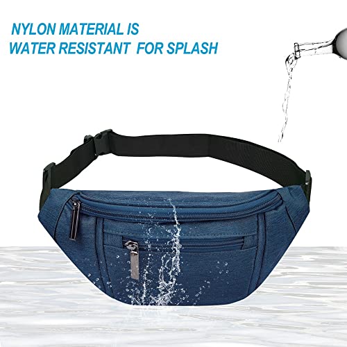 AIKENDO Fanny Pack for Men Women, Crossbody Waist Bag Pack Phone Bag | Belt Bag for Travel Walking Running Hiking Cycling, Adjustable Lightweight Hip Pack, Easy Carry Any Phone,Wallet(Dark blue) - color: Dark blue