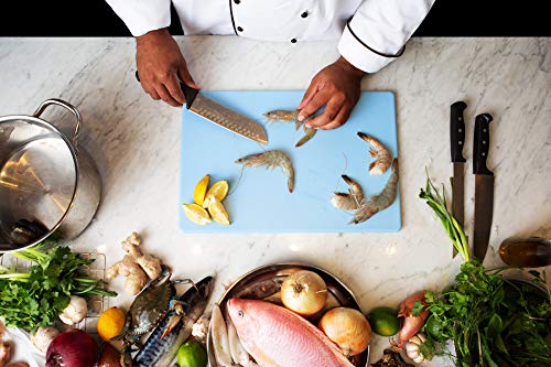 18 x 12 Large Blue Plastic Cutting Board for Fish, Seafood, Shellfish - 1/2 Inch Thick HDPP, NSF and Commercial Grade - color: Blue