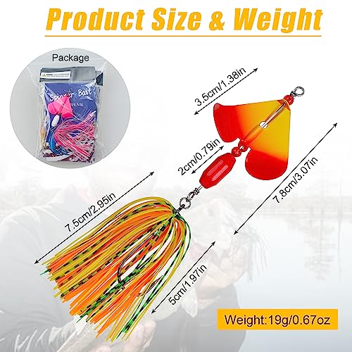 Spinnerbaits Buzzbaits Bass Fishing Lures Kit Buzz Bait Multicolor Spinner Bait Swimbait Metal Jig Lure for Bass Pike Trout Fishing - style: B-12pack