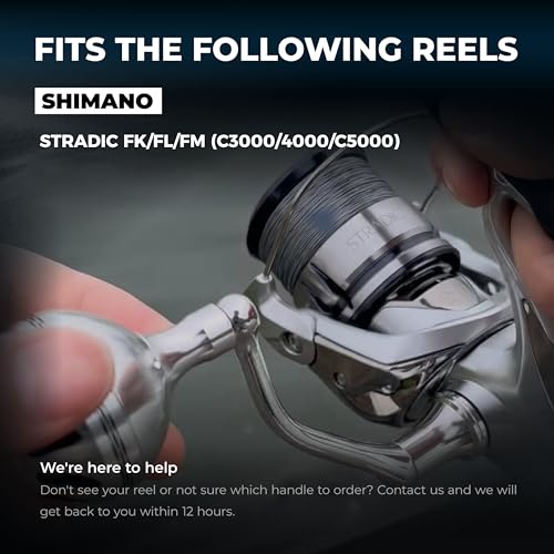 GOMEXUS Power Handle for Shimano Stradic FL FM Stella Vanford Vanquish Nasci Twinpower 1000-5000 Spinning Reel Replacement Crank - color: Silver Blue