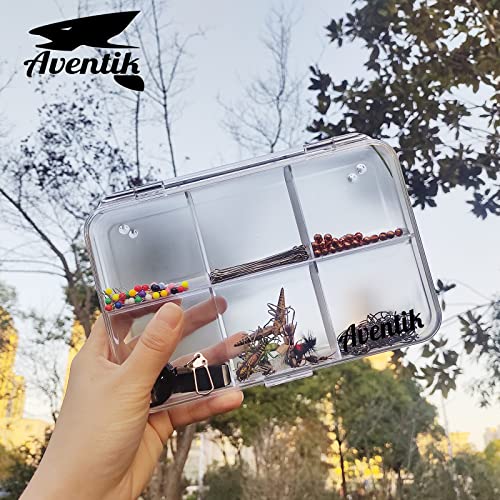 Aventik Super Transparent Super Strong Polycarbonate Fly Fishing Fly Box Four Different Multi-compartment Options Great Pocket Size 7.52X5.24X1.08inch Fishing Tackle Box Fishing Hook Box (6CS) - color: 6CS
