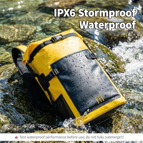 Waterproof Dry Bag,Heavy Duty Hiking Backpack Roll-Top Closure Bag for Kayaking, Hiking, Camping, Boating- Men/Women ﻿ - color: yellow