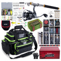 Goture Fishing Rod and Reel Combos,1.8M-2.7M Telescopic Fishing Pole Spinning Reel Line Lures Set with Carrier Bag,Telescopic Rod Kit for Starter Travel Saltwater Freshwater Gear Gift - color: E2:Fishing Full Kit with Tackle Bag, size: 6 ft/1.8 m