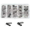 Double Barrel Crimp Sleeves Kit, Fishing Wire Leader Rigging Copper Tube Fishing Line Connector Tackle Kit - color: 200pcs-0.8mm+1.2mm Inner Dia