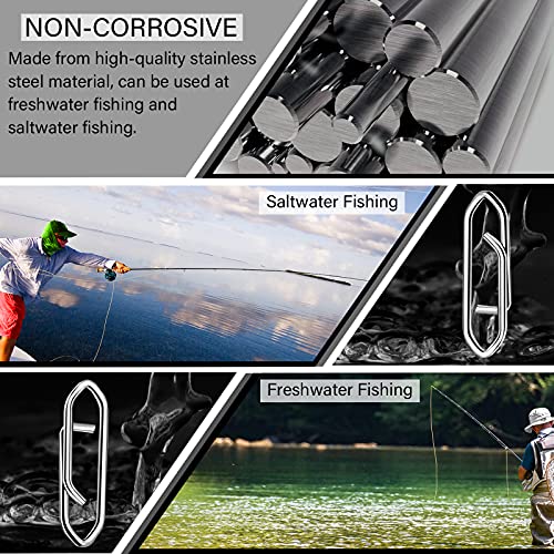 Atibin Stainless Lock Snaps Swivel Steel Saltwater Connector Fishing Snap Line High Strength Fishing Clip Power Lure Connector - color: White, size: Size3 (75lb) 50 pcs