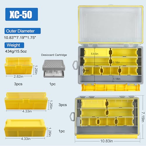 Waterproof Fishing Tackle Box, XC49/XC50 Deep Tackle Trays Fishing Plastic Box Organizer with Adjustable Dividers Transparent Fishing Gear & Accessories Storage Box for Saltwater Freshwater Fishing - style: XC-50 (10.83"x7.19"x7.15")-1pc