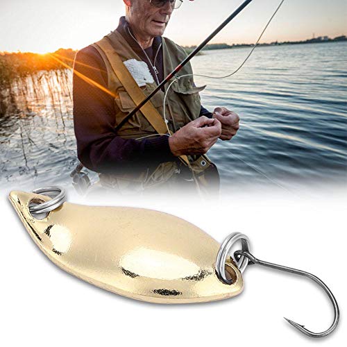 10Pcs/lot Fishing Lures Kits Wobbler Baits Spoon- Artificial Baits Sequins Bait Fishing Lures Baits Fishing Hard Lures Accessory(Gold-2.5g)