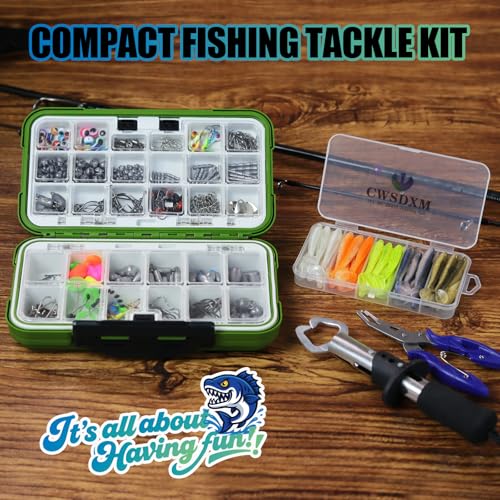 Fishing Backpack with Tackle Box - 358 Pcs Complete Fishing Tool Kit and Accessories Bundle for Anglers (Includes Bait, Hooks, Sinkers, Pliers, Lip Gripper & More) - color: Backpack With 358-piece Fishing Tool Kit
