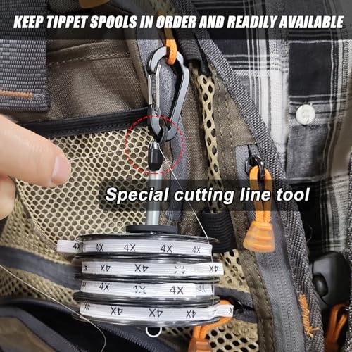 Eupheng Fly Fishing Tools Kit, Fly Fishing Tying Knot Tool, Fly Fishing Tippet Spool Holder, Zinger Retractor and Dry Fly Patch - color: Basic Kit
