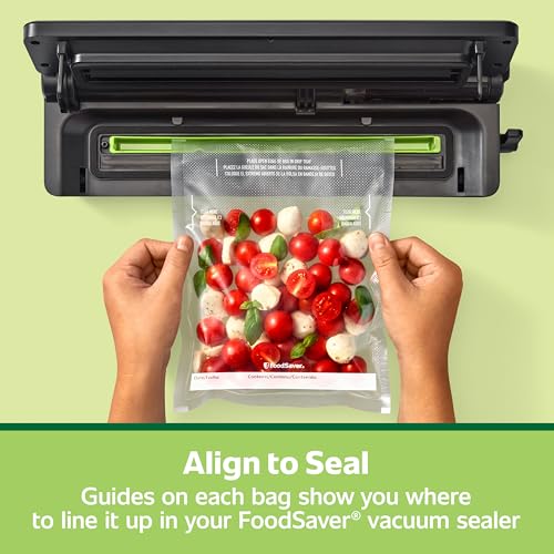 FoodSaver Quart Pre-Cut Vacuum Seal Bags, Easy Use Vacuum Storage Bags, Align to Seal and Tear to Open Vacuum Sealer Storage Bags, 19 Pack - size: Quart (19 Bags)