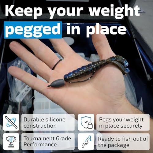 Harmony Fishing - Weight Pegs for Lead or Tungsten Worm/Flipping Weights (8 Pack = 80 Pegs)