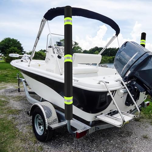 2Pcs with Reflective Stripe Boat Trailer Guide Pole Covers,for Pontoon Fishing Boat,Sailboat Trailer Waterproof Heavy Duty UV Fade Proof Canvas Protective Cover. (60’’) - size: 60’’