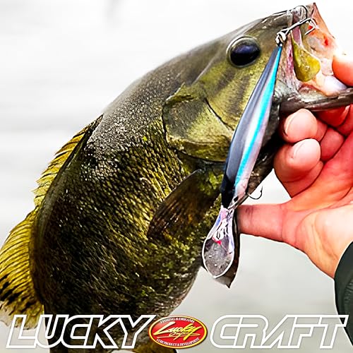 LUCKY CRAFT Lightning Staysee 90SP Freshwater Fishing Lures, Suspending Jerkbait with Long Bill, Fishing Gear for Bass, Smallmouth, Walleye, Pike, Tackle Box Accessories - color: 238 Ghost Minnow