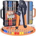 Preciva 1520PCS Ferrule Crimper Tool Kit - AWG 28-5 (0.08-16mm²) Hexagonal Ferrule Crimper, Self-Adjusting Ratchet Tool & Complete Ferrules Set, for Industrial, Automotive and Home Electrical Wiring