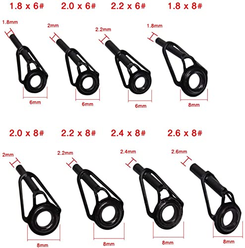 Fishing Rod Repair Kit - Fishing Rod Tips and Guides Replacement Kit With Ceramic Guide Rings - color: rod tips_80pcs