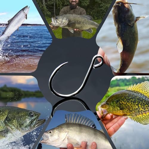 Inline Single Hooks 25Pcs Fishing in line Hooks for Treble Hook Replacement for Hard Lures Large Eye/Barbed Saltwater Freshwater - size: 4/0_25pcs