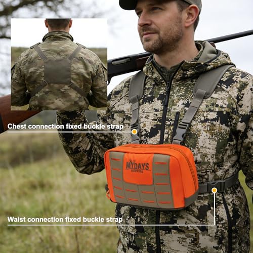 MYDAYS Chest Rig for Men, Chest Bag for Fishing, Waterfowl, Upland Game, Turkey, Tactical - color: Orange