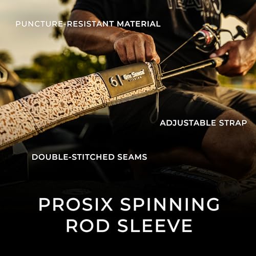 6th Sense ProSix Rod Sleeve – Hook-Resistant Neoprene Covers for Superior Durability, Color-Coded Rod Storage or Organization, Floating Material (Tropic Woods - Marshwater, Spinning)