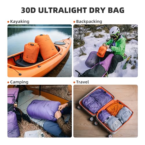 Thous Winds Waterproof Dry Bag - 36L Large Capacity Roll Top Waterproof Dry Sack Keeps Gear Dry for Kayak, Hiking, Camping Outdoors - color: Lilac, size: 36L