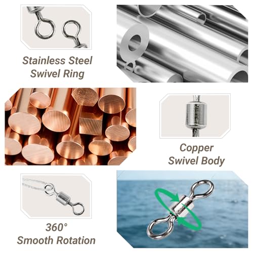 QISHUO Stainless Steel Fishing Leader Freshwater Rigs Saltwater Fishing Leaders Strength Lure Snap Wire Leader Line White Nickel 60pcs