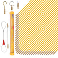 50FT Fiberglass Running Electrical Wire Cable Pulling Fish Tape kit in a Carrying Case Through Wall Cable Snake Rods Electrical Tools Kit with different attachments - size: 50FT-36 Rods