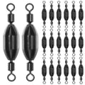 20Pcs Fishing Weights Swivel Brass Sinkers Fishing Weights Saltwater Freshwater Bullet Sinkers Fishing Weight with Swivel Rolling - size: 3/32oz-20pcs