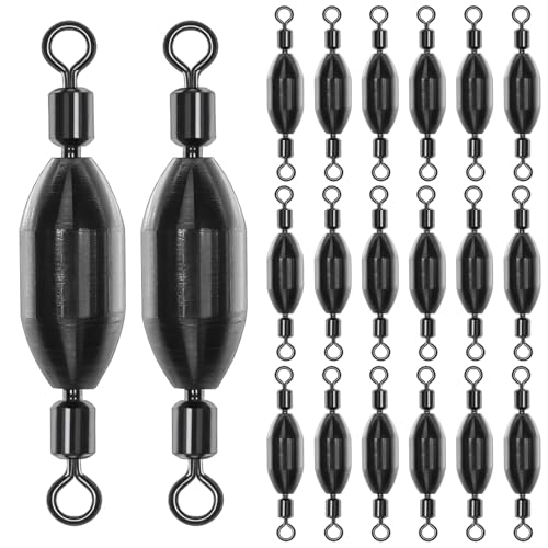 20Pcs Fishing Weights Swivel Brass Sinkers Fishing Weights Saltwater Freshwater Bullet Sinkers Fishing Weight with Swivel Rolling - size: 3/32oz-20pcs
