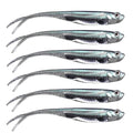 QualyQualy Soft Swimbait Fishing Lures 5PCS 6PCS Jerk Shad Minnow Drop Shot Lure Bass Bait Shad Lure Soft Jerkbait for Bass Trout Pike Walleye Crappie 2.95'' 3.93'' 4.72'' - color: A-4#, size: 4.72" - 5Pcs