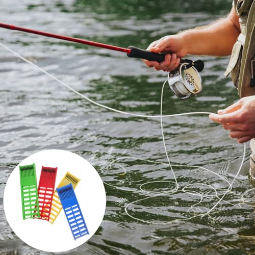 HANABASS Fishing Line Holder and Hook Organizer with Spring-Loaded Leader Holder Compact Lightweight Plastic Design for Secure Fishing Line Storage 8.07X2.36X0.59In