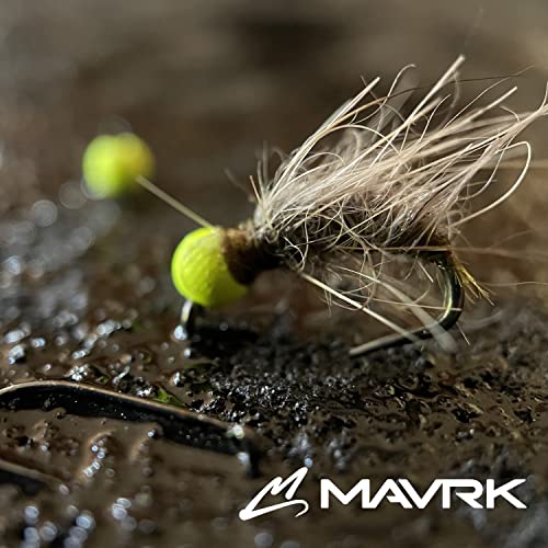 Mavrk Fly Fishing Slotted Tungsten Beads 25pc Refill Pack Euro Nymph Style Flies 5 Essential Colors Gold Silver Copper Black Chartreuse 4 Essential Sizes 4mm 3.5mm 3mm 2.5mm - color: Chartreuse, size: 3.5mm