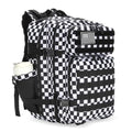Lovelinks21 45L Tactical Assault Backpack 3 day assault pack with Molle Waterproof backpack Rucksack for Tactical Backpacks (Black and white check) - color: Black and White Check