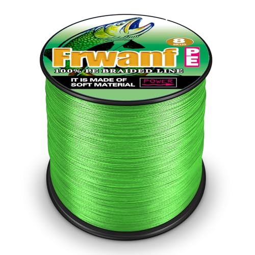 8 Strand Braided Fishing Line - Colorfast - Zero Stretch - High Strength - Abrasion Resistant Braided Line - Thousands of Choices in 9 Colors - Professional Performance in Salt or Fresh Water - color: Fluorescent Green (do not fade), size: 6LB-328Yards-0.
