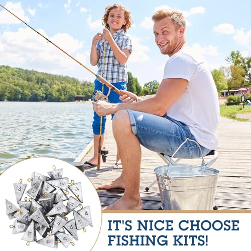 Zhanmai 27 Pieces Pyramid Fishing Weights Sinkers Triangle Rig Pyramid Sinkers for Ocean Saltwater Surf Bass Catfish Fishing Weights Casting Gear Tackle Essential - size: 4oz