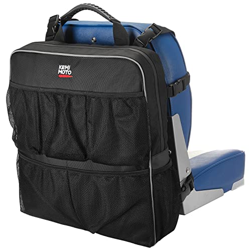 KEMIMOTO Boat Storage Bag, Boat Seat Backpack Boat Storage Organizer with Mesh Pockets, Waterproof Boat Backseat Storage Bag for Life Jacket, Swimsuit, and Other Boating Accessories