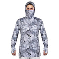 KastKing Men's Hoodie Shirt UPF 50 Long Sleeve Fishing Shirt UV Protection Shirt - color: J:silver Mist With Neck Gaiter, size: X-Large