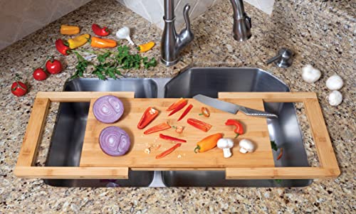 Bamboo Expandable Over The Sink Cutting Board - style: Over-the-Sink Expandable
