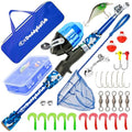 DaddyGoFish Kids Fishing Pole - Rod Reel Combo Tackle Box Starter Set - First Year Small Gear Kit for Boys Girls Toddler Youth Age Beginner Little Children - color: Blue (Essential Set), size: 5ft