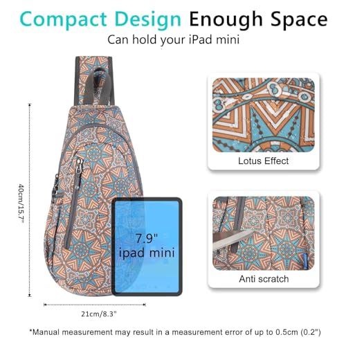 TITECOUGO Small Sling Bag, Lightweight Crossbody Backpack for Men Women, Shoulder Bag for Sports and Outdoor - color: Mix-floral Pattern