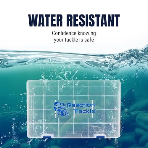 Reaction Tackle Basic Tackle Trays, Clear Plastic Utility Box Organizers with Removable Dividers for Lures, Hooks and Terminal Rigs, Fits Tackle Bags and Boxes - 3600 (4-Pack) - size: 3600 (4-Pack)
