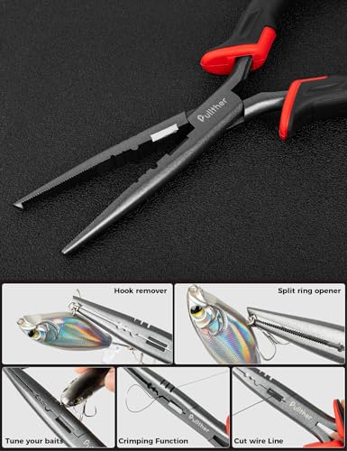 Fishing Pliers,Fishing Gear for Saltwater,Multifunction Carbon Steel with Corrosion Resistant Coated Fishing Tools - color: 7" Fishing Pliers
