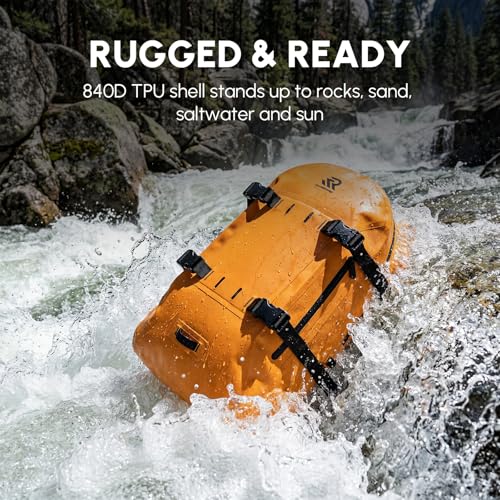 Premium IPX7 Airtight Waterproof Backpack for Kayaking Orange | Boating, Paddle Boarding, Fishing, 30L with Resin Zipper, Rugged Gear Protection Submersible Backpack, Water Sports, Surfing - color: Orange