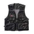 Foldable Outdoor Fishing Camping Travel Mesh Vest, Multi-Pockets Photography Lightweight Vests - color: Black, size: Large