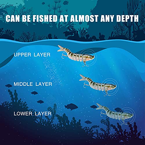 TRUSCEND Shallow or Deep Diving Crankbait with BKK Hooks, Wobble Fishing Lures for Bass Trout Crappie Walleye, Sinking Lipless Vibe Crank Bait for Bass Pike, Amazing Swimbait for Family Fishing - color: B-4",0.35oz